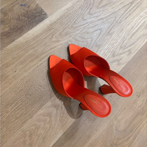Saint Laurent Orange Heels Sleek Satin Design - Picture 4 of 8